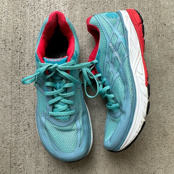 Topo Athletic Ultrafly 2 Road Running Shoes Women's Size US 12 Mesh Blue Ice Red - Picture 1 of 9